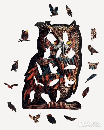 Деревянная мозайка Филин