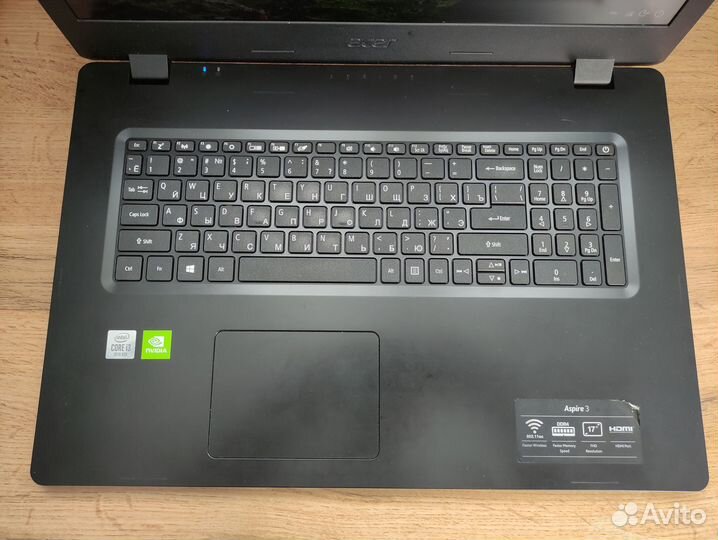 Мощный Core i3-10110U/8GB/SSD/nvidia MX250/17.3 FH