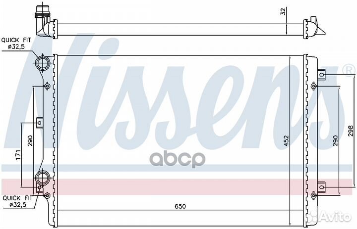 Радиатор двигателя VW golf V 65279A Nissens