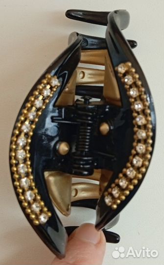 Заколка-краб для волос со стразами