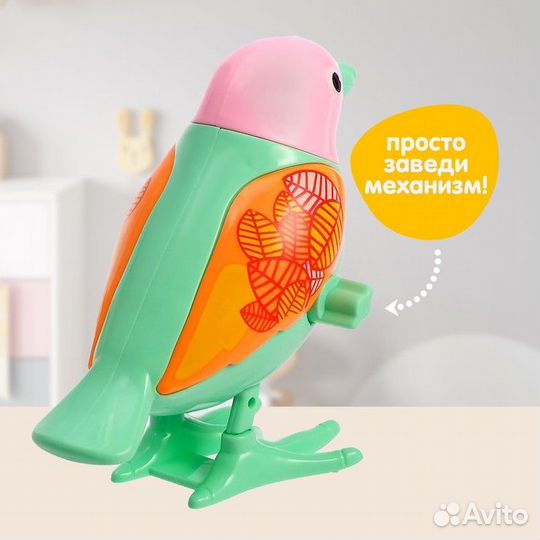 Игрушка заводная «Яркая птичка», микс