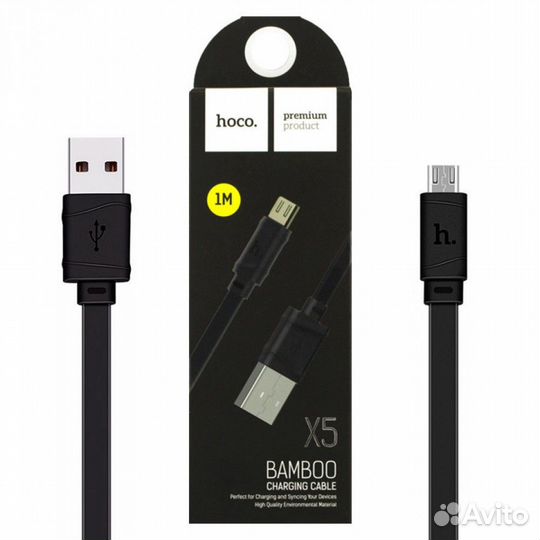 USB кабель hoco X5 Bamboo microusb, 1м, TPE