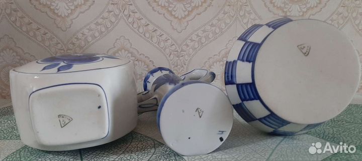 Кувшин. Ваза. Подсвечник. Гжель