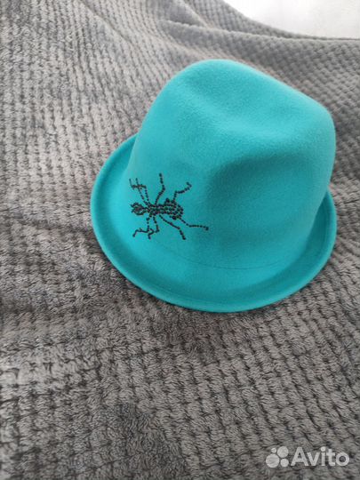 Шляпа фетровая морской волны