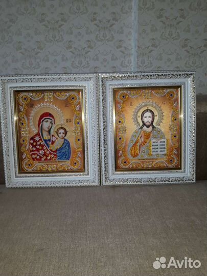 Иконы венчальные вышитые бисером