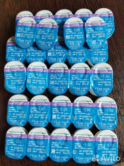 Линзы контактные однодневные baush+lomb -5