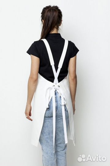 Белый поварской фартук