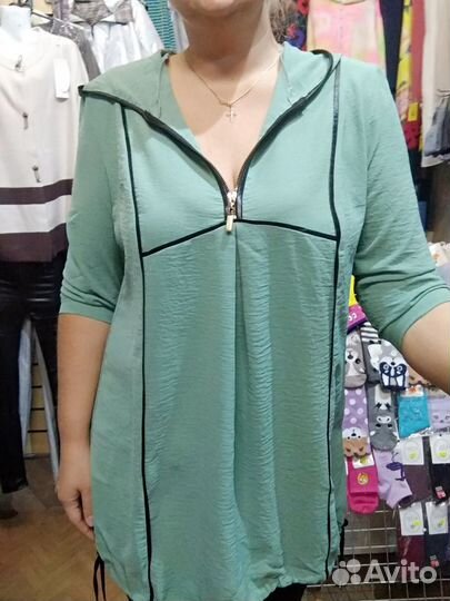 Туника платье с капюшоном,54,56,58