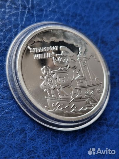 Монета Серебро Микки Маус Пароходик Вилли Унция