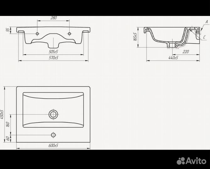 Раковина встраиваемая