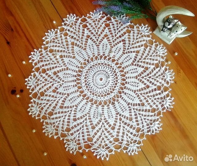 Салфетка ажурная, связанная крючком