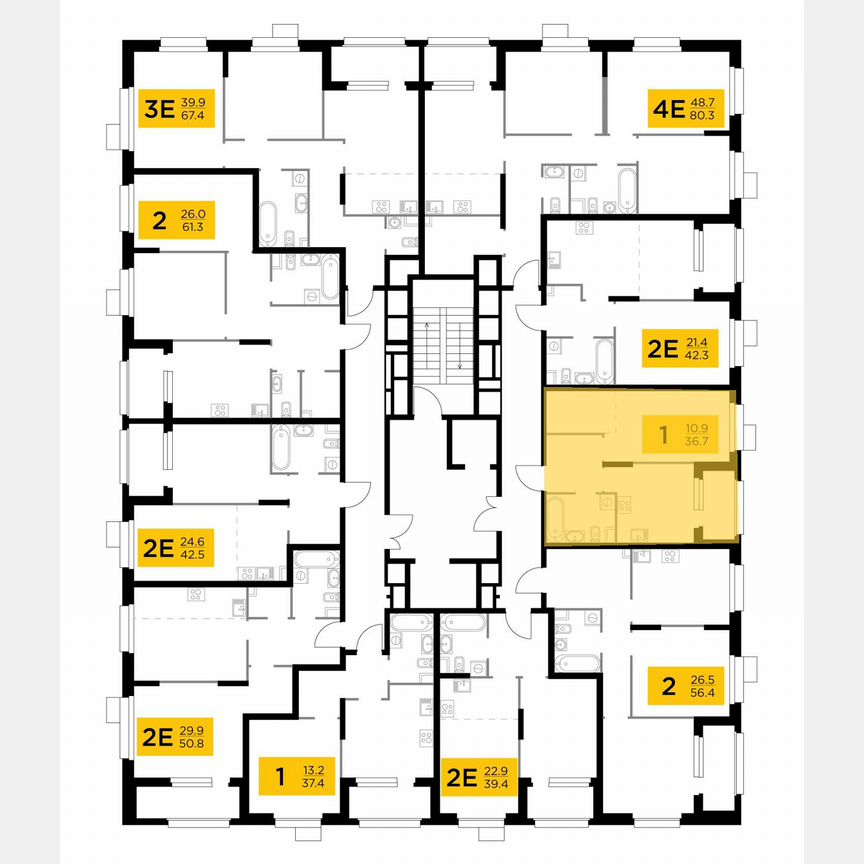 1-к. квартира, 38,7 м², 17/18 эт.