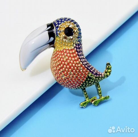 Брошь Попугай Ара