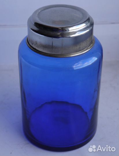 Чайница синего стекла