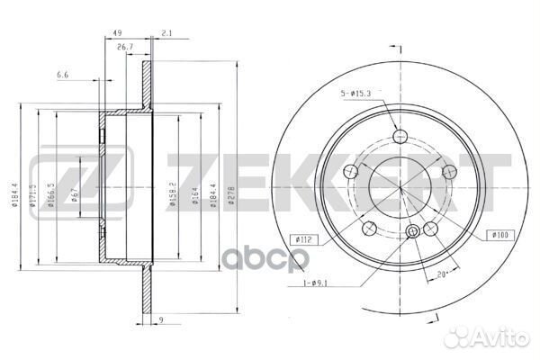 Диск торм. зад. MB C-Class (204) 07- bs-5970 Ze