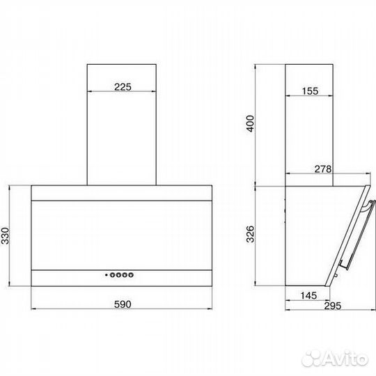 Вытяжка каминная Elikor Титан 60П-430-К3Д черный