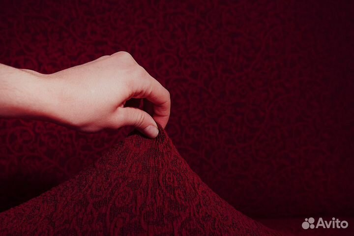 Набор чехлов для дивана и двух кресел, Бордовый