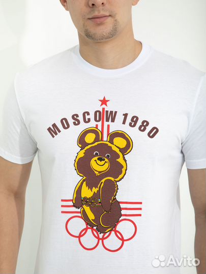 Футболка мужская белая Мишка size M
