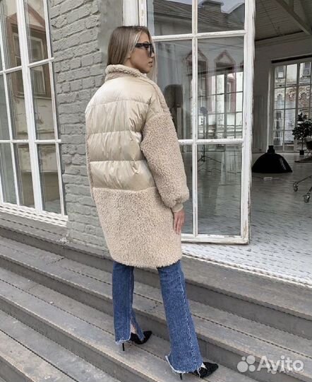 Пуховик/ пальто/ дубленка/шуба из эко меха/ тедди