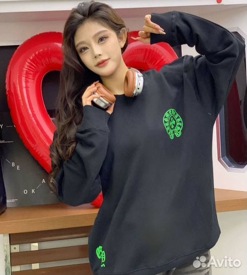 Свитшот Chrome Hearts Basic Green Print