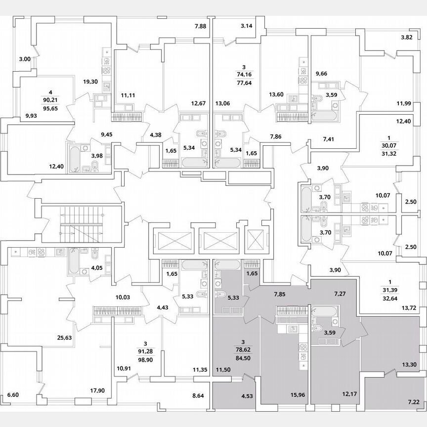 3-к. квартира, 84,5 м², 16/18 эт.