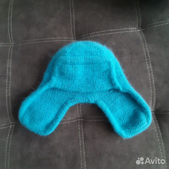 Шапка ушанка женская вязаная