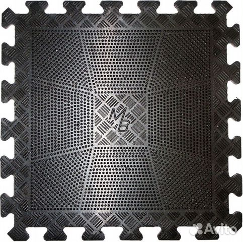 Напольное покрытие резиновое черное 40х40см 20мм