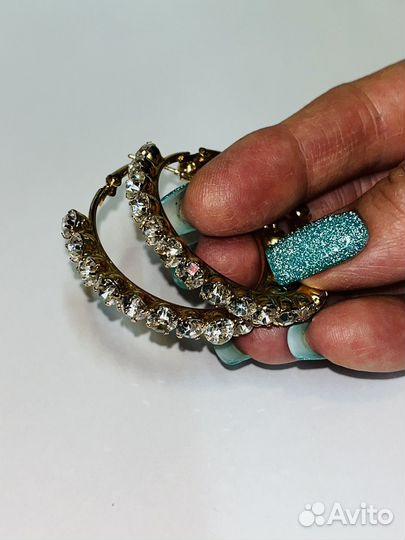 Серьги конго с камнями