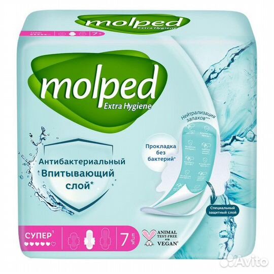 Прокладки molped Extra Hygiene Супер антибактериальные 7шт