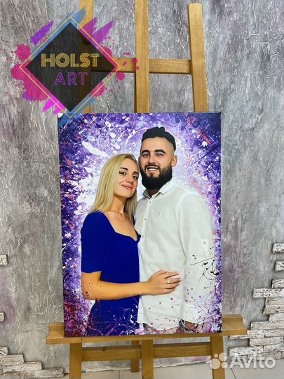 Портрет по фото на холсте