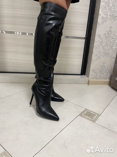 Сапоги кожаные женские 39
