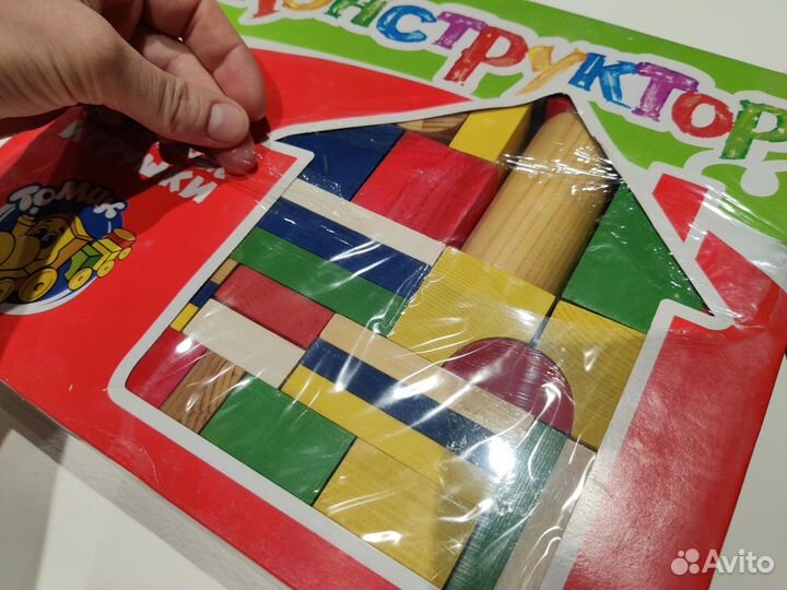 Конструктор деревянный Томик, 60 деталей