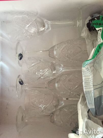 Бокалы фужеры хрусталь СССР Дятьково новые