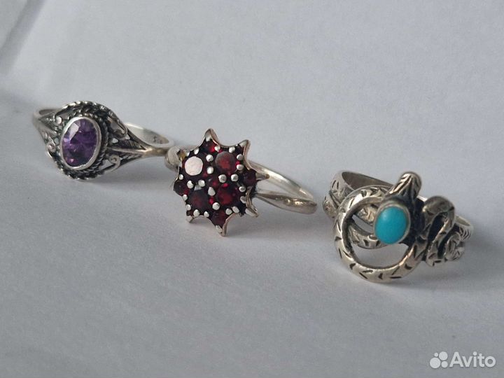 Серебряное кольцо винтаж СССР бирюза александрит