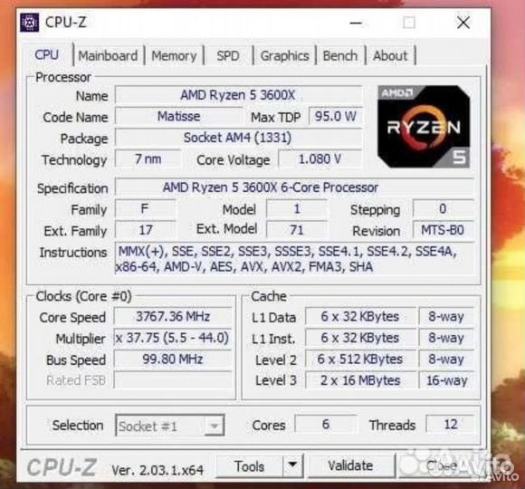 Игровой пк Ryzen 5 3600x GTX 1660 DDR4 24GB