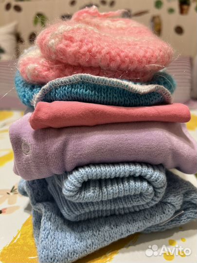 Пакет теплой одежды на девочку 1-3 месяца