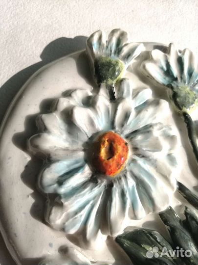 Обьемные панно с цветами. Авторская керамика