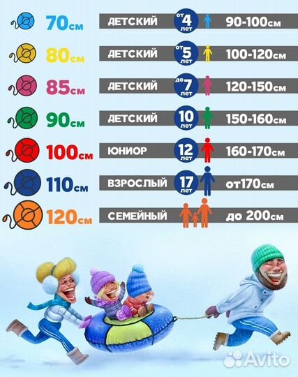 Тюбинг Ватрушка диам 110 см 