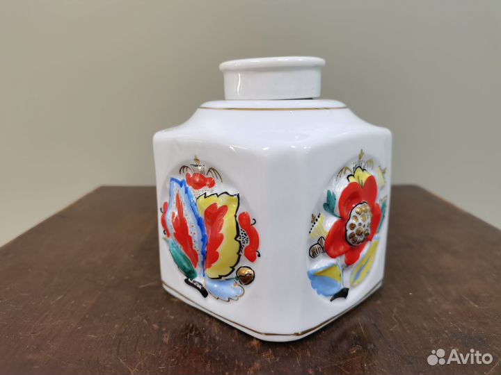 Чайница лфз 1949 год первый выпуск живопись редкая