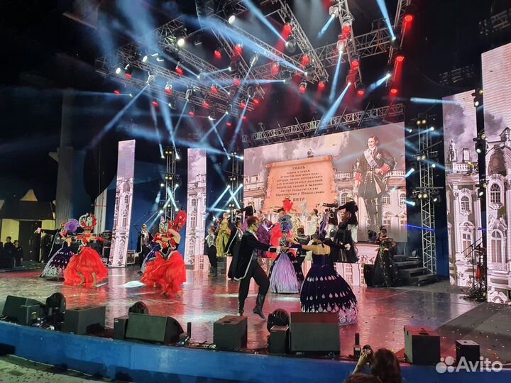 Свет, звук, сцена, лаер, дым, светодиодный экран