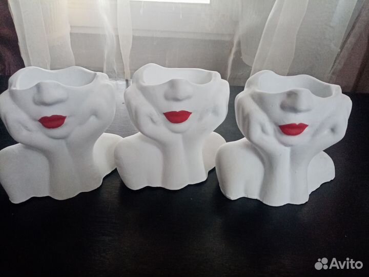 Кашпо, горшок для цветов (высота 9 см)