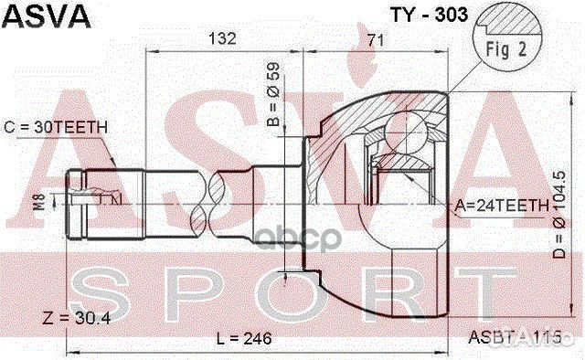 Шрус наружный 24x59x30 TY-303 asva