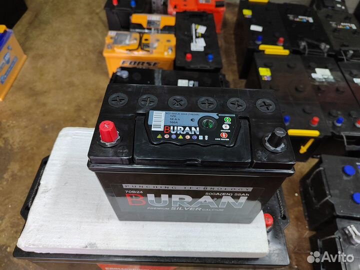 Аккумулятор buran 58 Ач 500 А прям