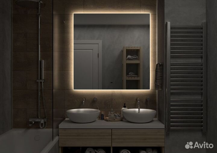 Зеркало квадратное с подсветкой