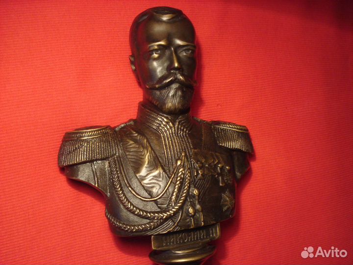 Бюст Николай 2 Царь Император 1904г Бронза Генерал