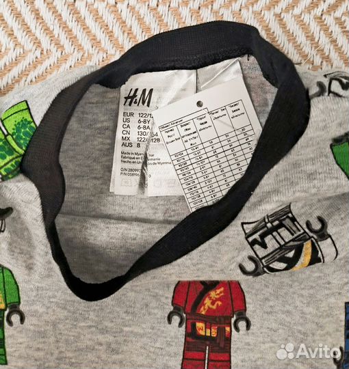 Пижама новая H&M Lego Ninjago 122 128