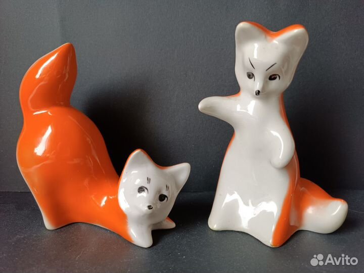 Фарфоровые статуэтки СССР девочка кормит голубей