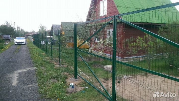 Забор из 3д сетки Гиттер под ключ. Высота 2 м