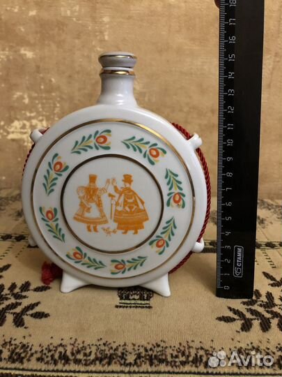 Набор Фляга и 6 стопок фарфор Венгрия