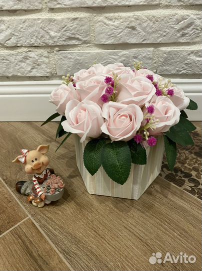 Букет из мыльных роз